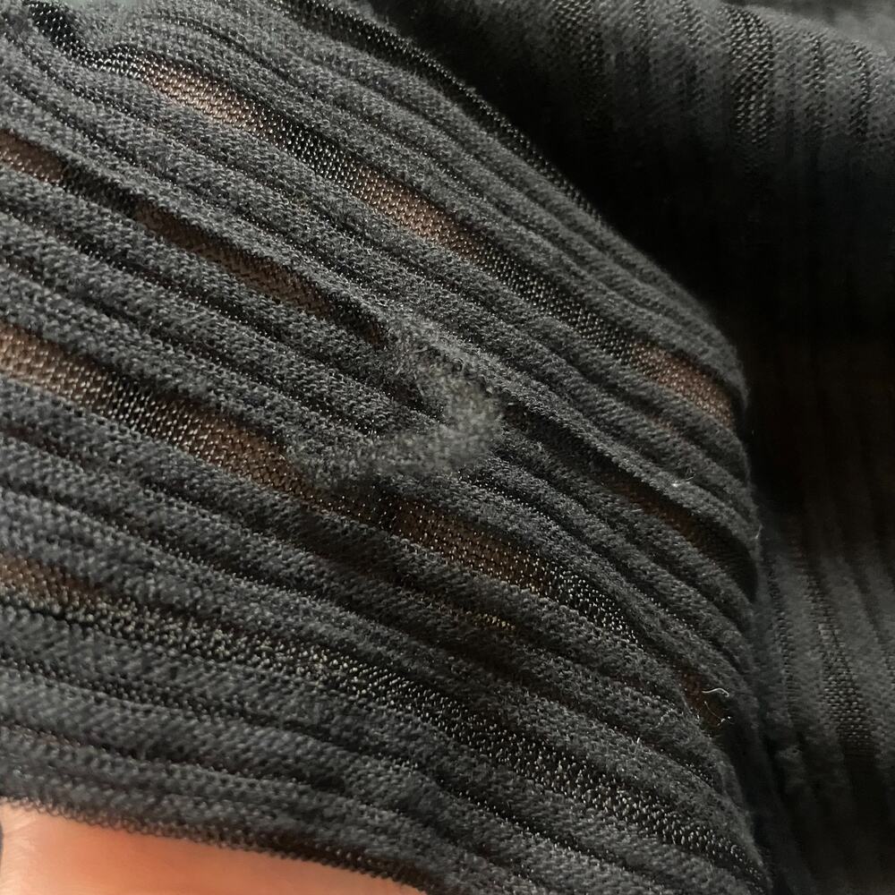 Guess Striped Burnout High-Low Top Size M Y2K Oversized Goth Witchy Long Sleeve - Picture 5 of 6